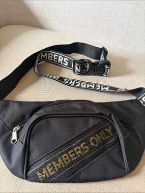 Members Only Mesh Printed Black Fanny Pack
